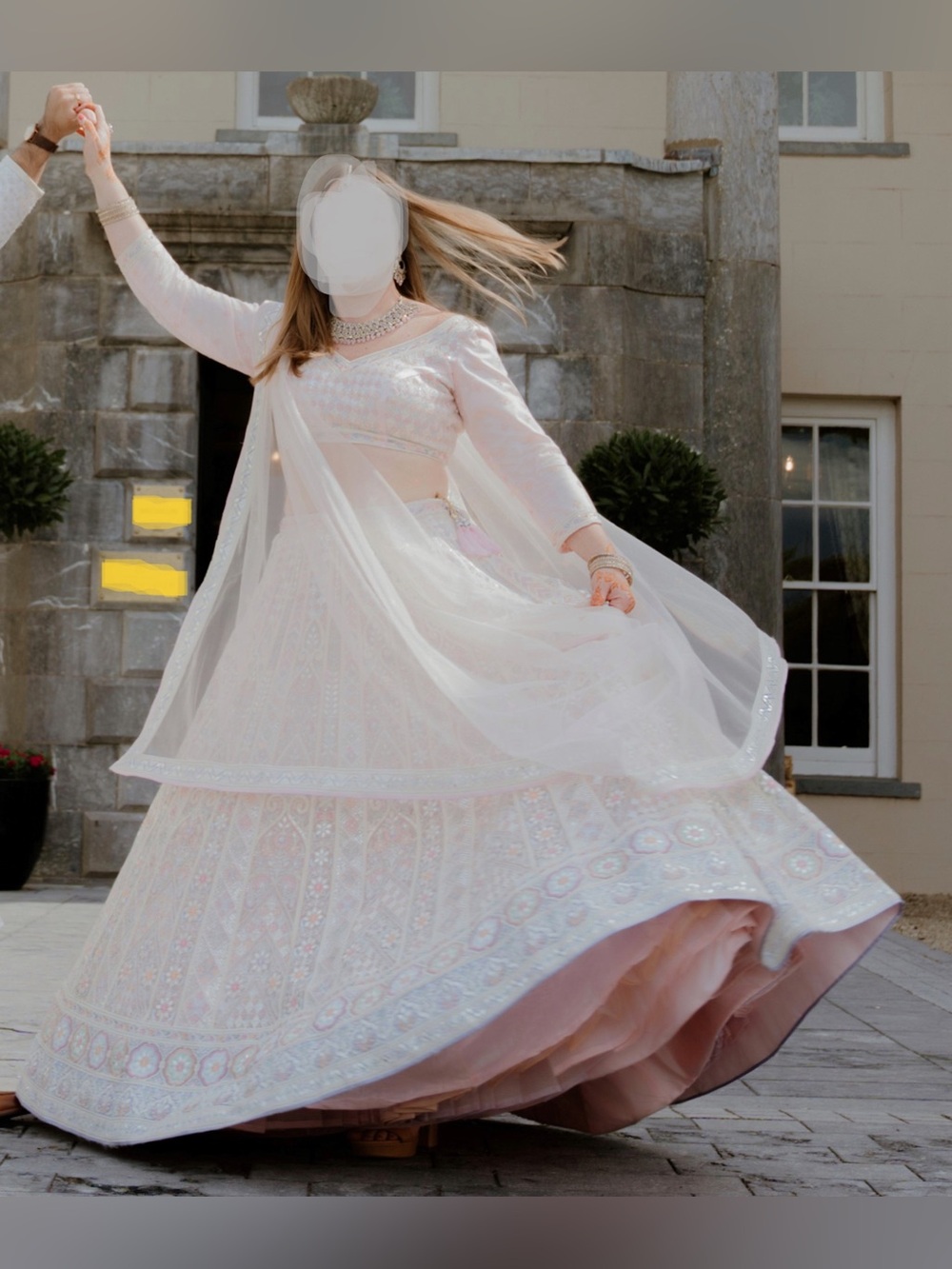 Manyavar Reception/Bridal Pale Pink Lehenga with Dupatta